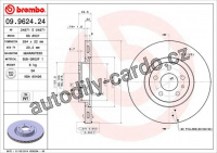 Brzdový kotouč BREMBO 09.9624.24 - ALFA ROMEO