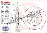 Brzdový kotouč BREMBO 09.9915.11 - AUDI, VW