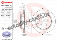 Brzdový kotouč BREMBO 09.B265.10 - INFINITI, NISSAN