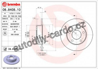 Brzdový kotouč BREMBO 08.8408.10 - AUDI, VW