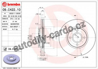 Brzdový kotouč BREMBO 09.C422.11 - FORD