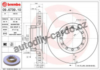 Brzdový kotouč BREMBO 09.6739.10 - IVECO