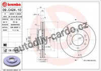 Brzdový kotouč BREMBO 09.C424.11 - FORD