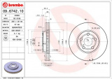 Brzdový kotouč BREMBO 09.6742.10 - TOYOTA