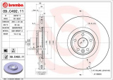 Brzdový kotouč BREMBO 09.C492.11 - JAGUAR, LAND ROVER
