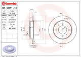Brzdový kotouč BREMBO 08.9081.10 - HYUNDAI