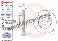 Brzdový kotouč BREMBO 09.B280.41 - MERCEDES-BENZ