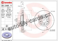 Brzdový kotouč BREMBO 09.C495.11 - ALFA ROMEO