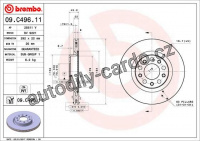 Brzdový kotouč BREMBO 09.C496.11 - ALFA ROMEO