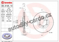 Brzdový kotouč BREMBO 09.5125.10 - MITSUBISHI