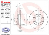 Brzdový kotouč BREMBO 09.6746.10 - TOYOTA
