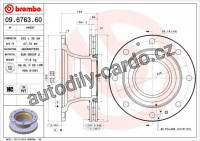 Brzdový kotouč BREMBO 09.6763.60 - IVECO