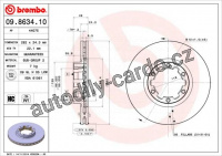 Brzdový kotouč BREMBO 09.8634.10 - NISSAN