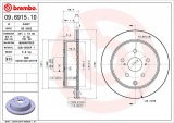 Brzdový kotouč BREMBO 09.6915.10 - TOYOTA