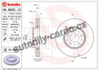 Brzdový kotouč BREMBO 09.8633.11 - VOLVO