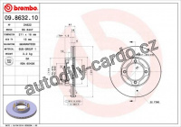Brzdový kotouč BREMBO 09.8632.10 - DAIHATSU