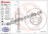 Brzdový kotouč BREMBO 09.9923.11 - BMW