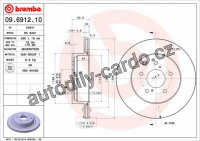 Brzdový kotouč BREMBO 09.6912.10 - NISSAN