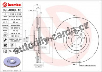 Brzdový kotouč BREMBO 09.A089.10 - CITROËN