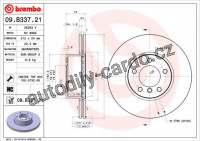 Brzdový kotouč BREMBO 09.B337.21 - BMW