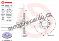 Brzdový kotouč BREMBO 09.6959.10 - FORD