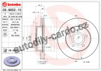 Brzdový kotouč BREMBO 09.8852.10 - JEEP
