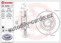 Brzdový kotouč BREMBO 09.D230.11 - AUDI, VW