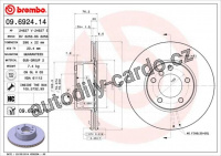 Brzdový kotouč BREMBO 09.6924.14 - BMW