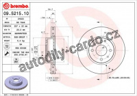 Brzdový kotouč BREMBO 09.5215.10 - ALFA ROMEO, FIAT, LANCIA