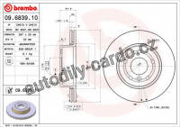 Brzdový kotouč BREMBO 09.6839.10 - LAND ROVER