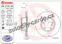 Brzdový kotouč BREMBO 09.5142.24 - BMW