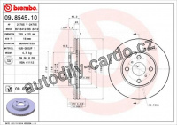 Brzdový kotouč BREMBO 09.8545.10 - TOYOTA