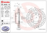 Brzdový kotouč BREMBO 09.8420.10 - PORSCHE