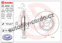 Brzdový kotouč BREMBO 09.A532.11 - HYUNDAI, KIA