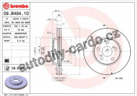Brzdový kotouč BREMBO 09.B494.11 - LEXUS, TOYOTA