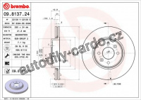 Brzdový kotouč BREMBO 09.8137.21 - RENAULT