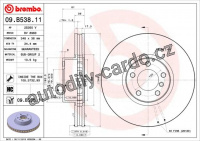 Brzdový kotouč BREMBO 09.B538.11 - BMW