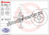 Brzdový kotouč BREMBO 08.A858.17