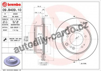 Brzdový kotouč BREMBO 09.B409.10 - KIA