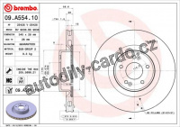 Brzdový kotouč BREMBO 09.A554.11 - HYUNDAI