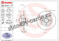 Brzdový kotouč BREMBO 08.A141.17 - RENAULT