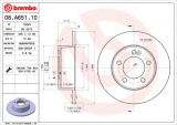 Brzdový kotouč BREMBO 08.A651.10