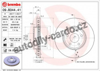 Brzdový kotouč BREMBO 09.B344.41 - MERCEDES-BENZ