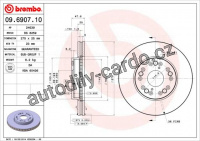 Brzdový kotouč BREMBO 09.6907.10 - LEXUS