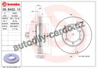 Brzdový kotouč BREMBO 09.B402.10 - TOYOTA