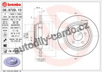 Brzdový kotouč BREMBO 08.9729.10 - MERCEDES-BENZ