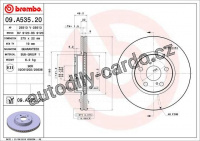 Brzdový kotouč BREMBO 09.A535.20 - SUBARU, TOYOTA