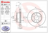 Brzdový kotouč BREMBO 09.D017.11 - CITROËN, FIAT, PEUGEOT