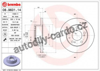 Brzdový kotouč BREMBO 08.9601.14 - PEUGEOT
