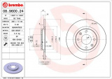 Brzdový kotouč BREMBO 08.9600.24 - CITROËN